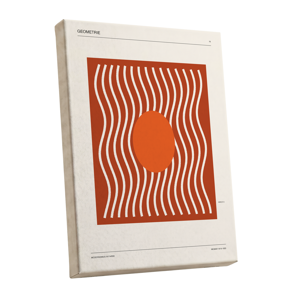 Terracotta Rhythm, brown, orange, beige abstract wall art shown as a stretched canvas wall art