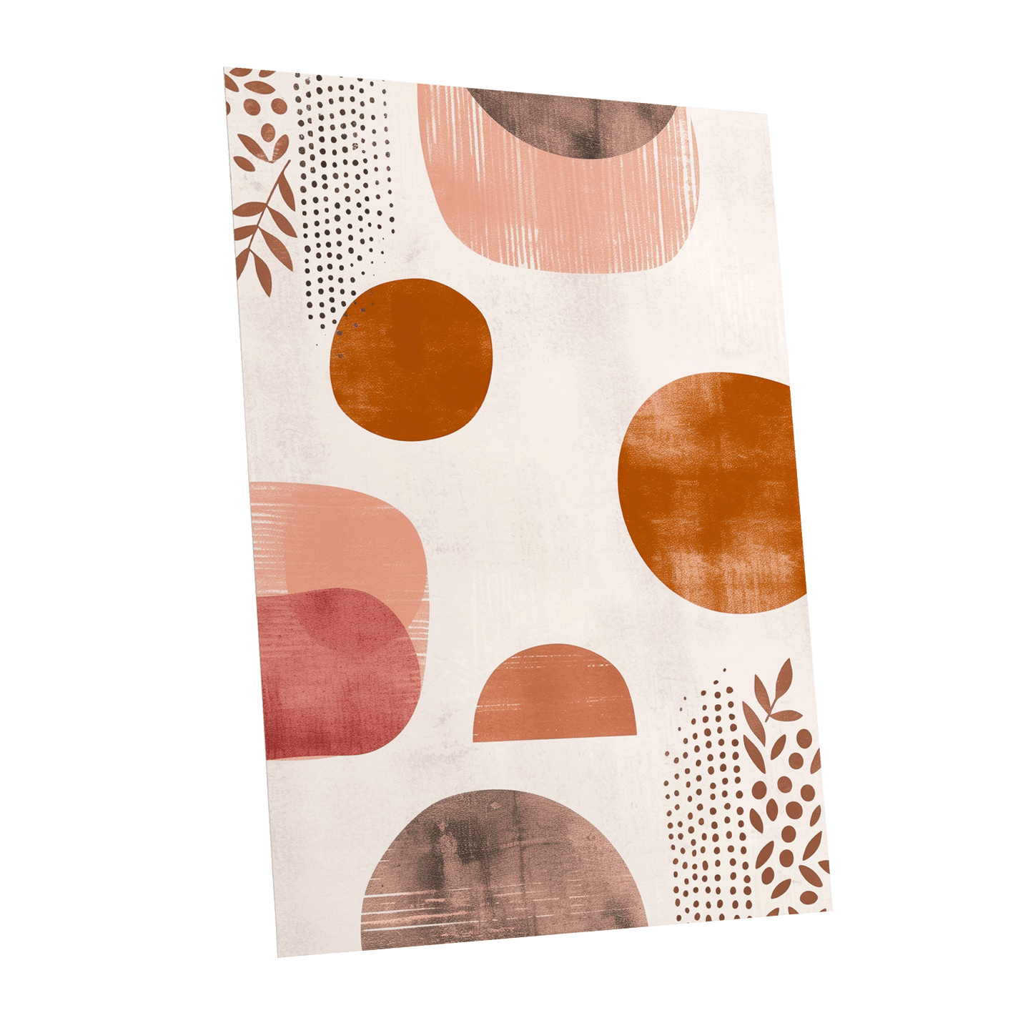 Terracotta Rhythm, beige, orange, brown nature wall art shown as a unframed poster wall art print