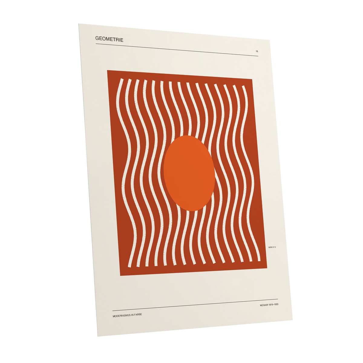 Terracotta Rhythm, brown, orange, beige abstract wall art shown as a unframed poster wall art print