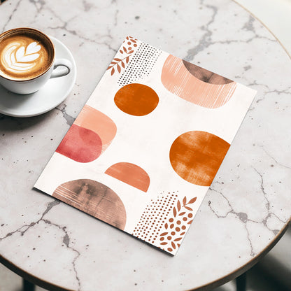 Terracotta Rhythm, beige, orange, brown nature wall art displayed in a styled interior, gallery view 3