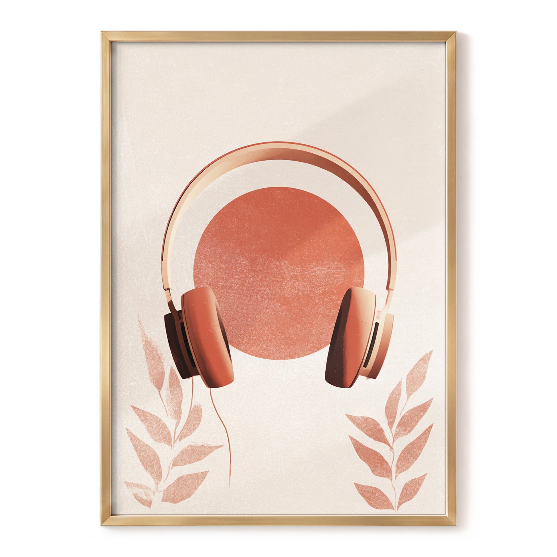 Terracotta Sound, beige, orange, red minimalist wall art, front artwork view