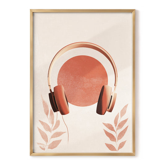 Terracotta Sound, beige, orange, red minimalist wall art, front artwork view
