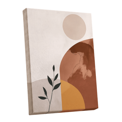 Terracotta Stillness, beige, brown, orange nature wall art shown as a stretched canvas wall art
