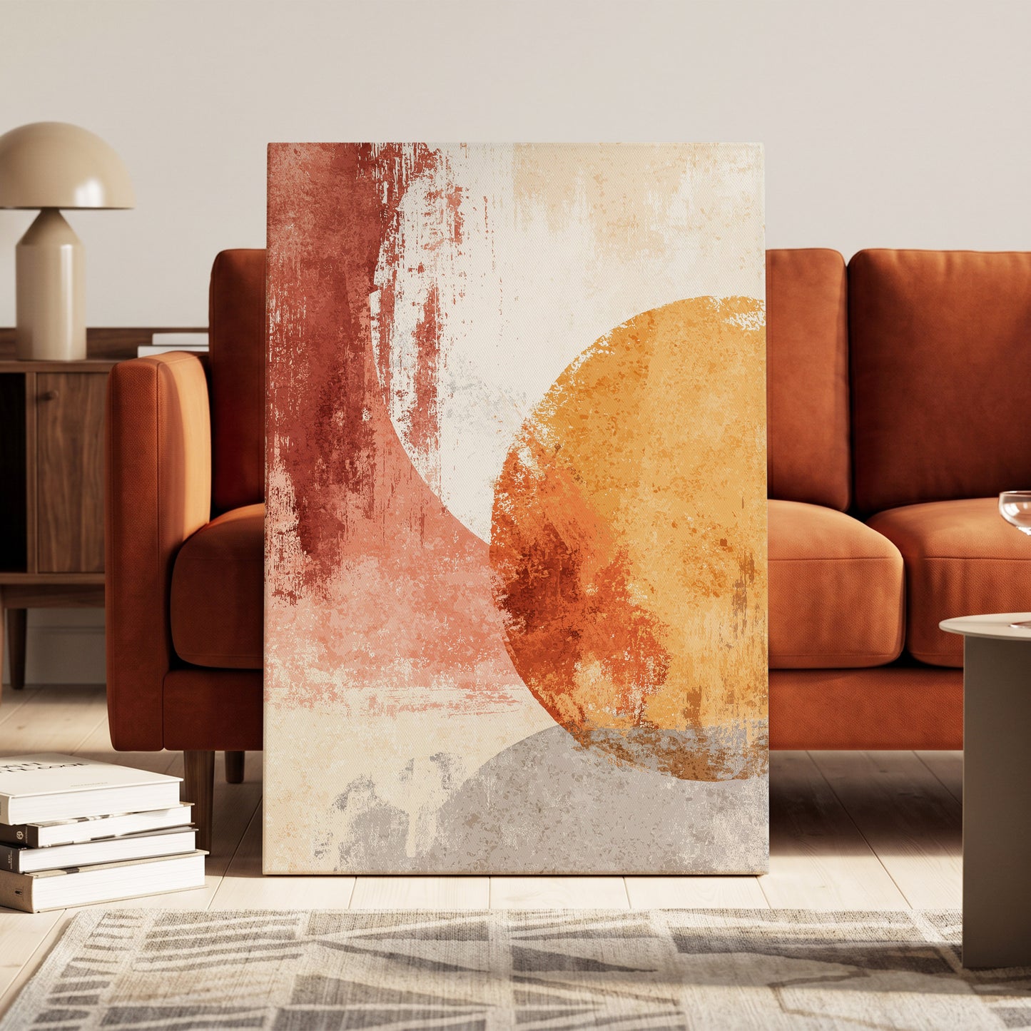 Terracotta Tides – canvas wall art in a styled interior, gallery view 1