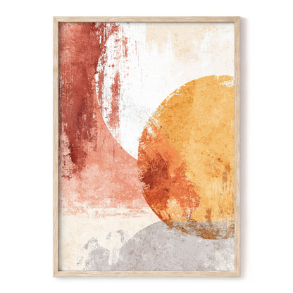 Terracotta Tides – orange, beige, pink abstract wall art, front view