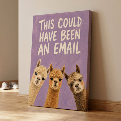 The Alpaca Email Club, purple, beige, brown nature wall art displayed in a styled interior, gallery view 3