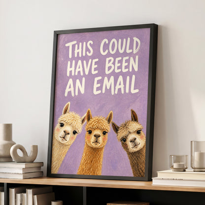 The Alpaca Email Club, purple, beige, brown nature wall art displayed in a styled interior, gallery view 6