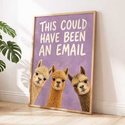 The Alpaca Email Club, purple, beige, brown nature wall art displayed in a styled interior, gallery view 9