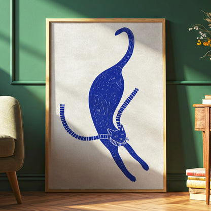 The Blue Stretch, blue, beige, white nature wall art displayed in a styled interior, gallery view 2