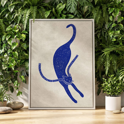 The Blue Stretch, blue, beige, white nature wall art displayed in a styled interior, gallery view 4
