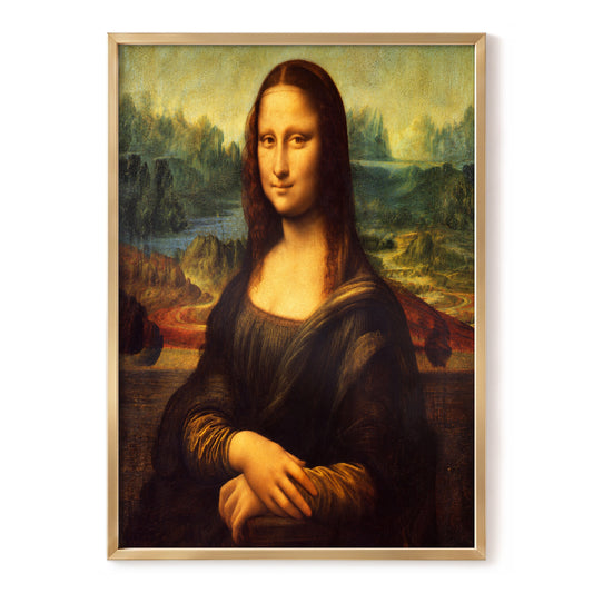 The Enigmatic Gaze, brown, gold, green minimalist wall art, front artwork view