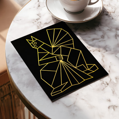 The Golden Construct, black, gold, yellow abstract wall art displayed in a styled interior, gallery view 5