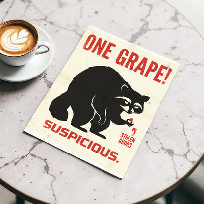 The Grape Suspect, black, beige, red nature wall art displayed in a styled interior, gallery view 3