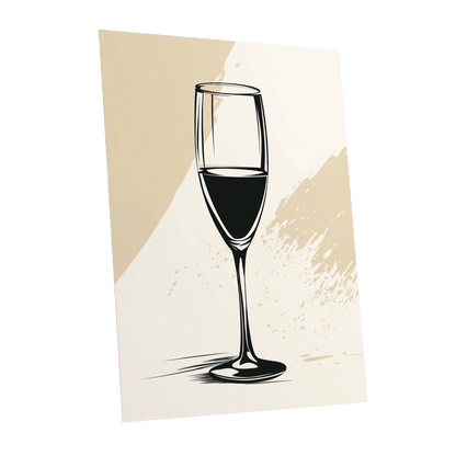 The Last Pour, black, beige, white minimalist wall art shown as a unframed poster wall art print