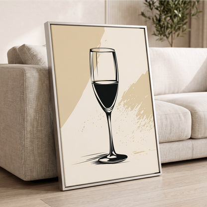 The Last Pour, black, beige, white minimalist wall art displayed in a styled interior, gallery view 2