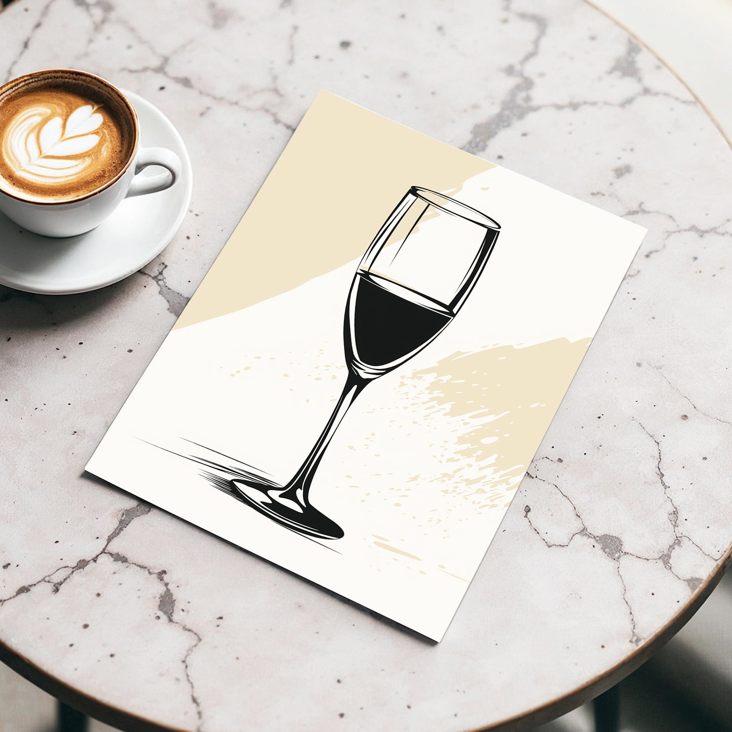 The Last Pour, black, beige, white minimalist wall art displayed in a styled interior, gallery view 3