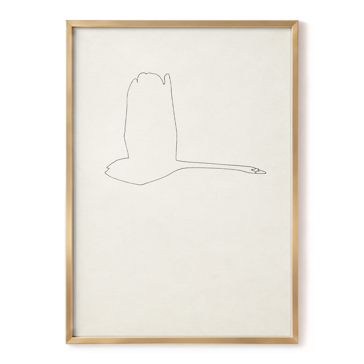 The Long Glide, beige, white, black nature wall art, front artwork view
