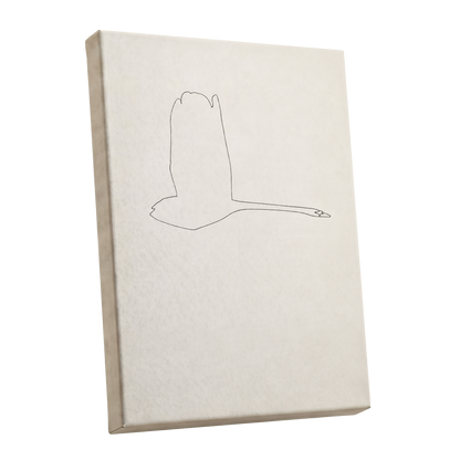The Long Glide, beige, white, black nature wall art shown as a stretched canvas wall art