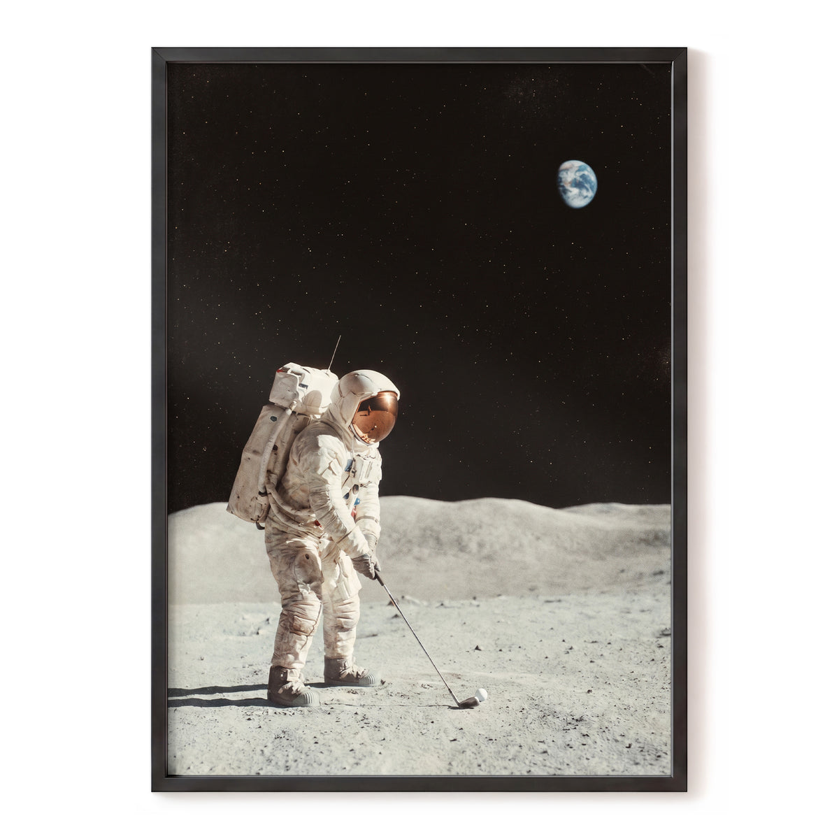 The Lunar Tee, black, white, gray minimalist wall art, front artwork view