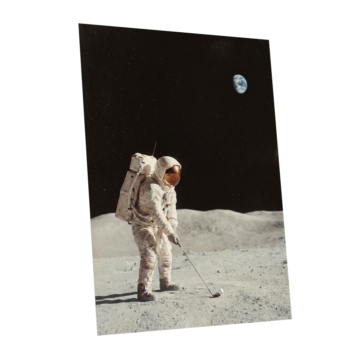 The Lunar Tee, black, white, gray minimalist wall art shown as a unframed poster wall art print