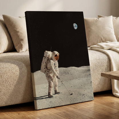 The Lunar Tee, black, white, gray minimalist wall art displayed in a styled interior, gallery view 7