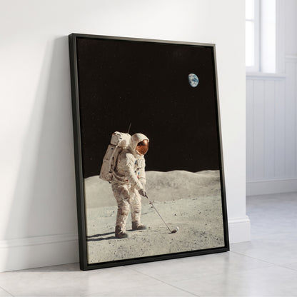 The Lunar Tee, black, white, gray minimalist wall art displayed in a styled interior, gallery view 8