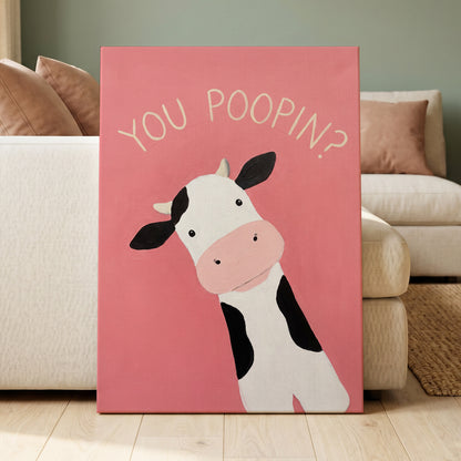 The Nosy Moo, pink, white, black nature wall art displayed in a styled interior, gallery view 3