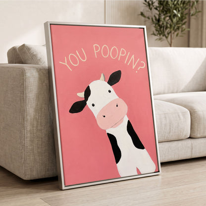 The Nosy Moo, pink, white, black nature wall art displayed in a styled interior, gallery view 4