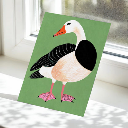 The Sage Goose, green, black, white nature wall art displayed in a styled interior, gallery view 5