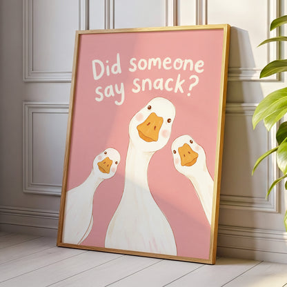 The Snack Committee, pink, white, orange nature wall art displayed in a styled interior, gallery view 9