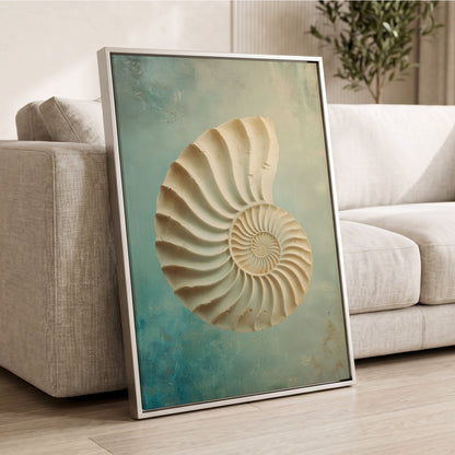 Tidal Ammonite – wall art displayed in a styled interior, gallery view 2
