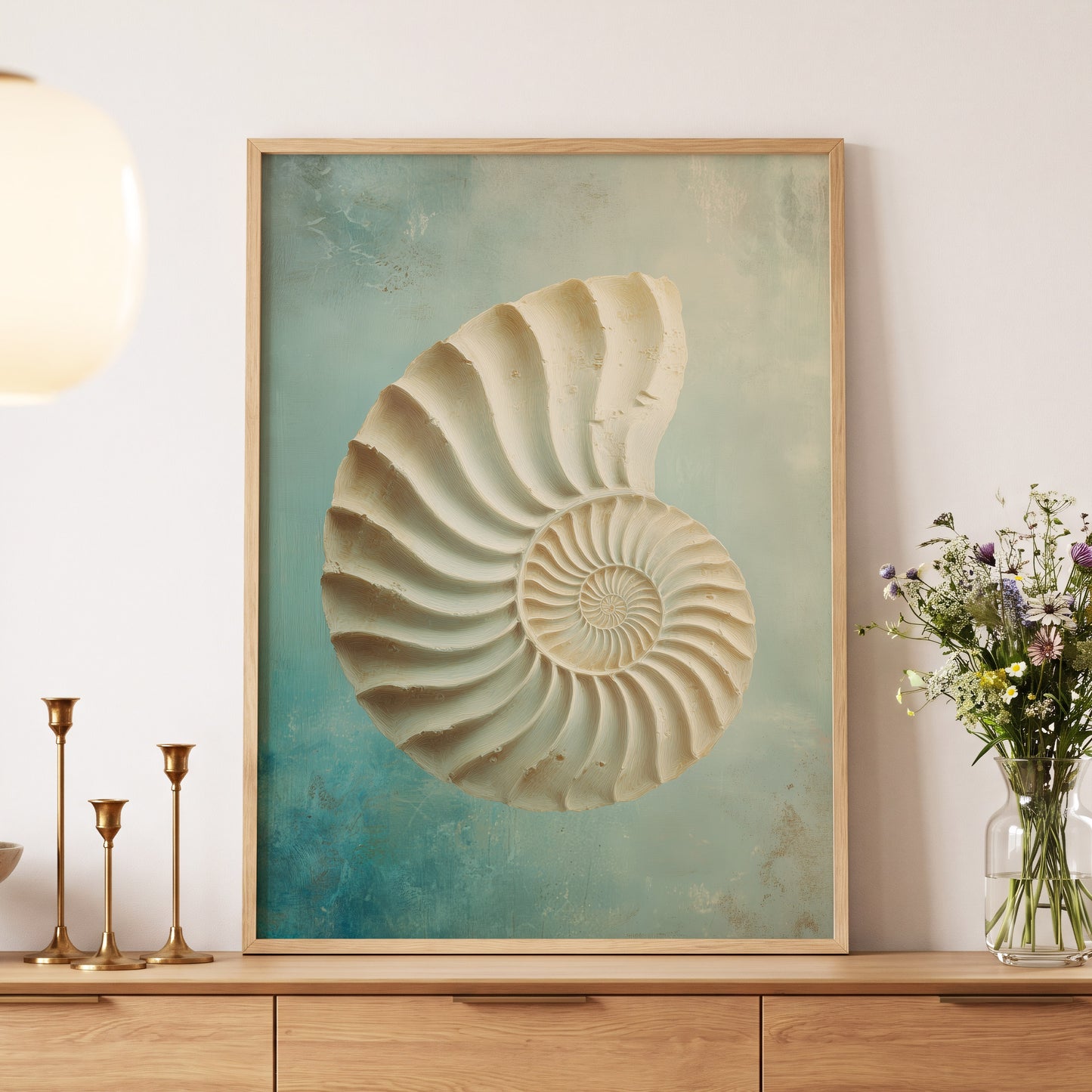 Tidal Ammonite – wall art displayed in a styled interior, gallery view 5