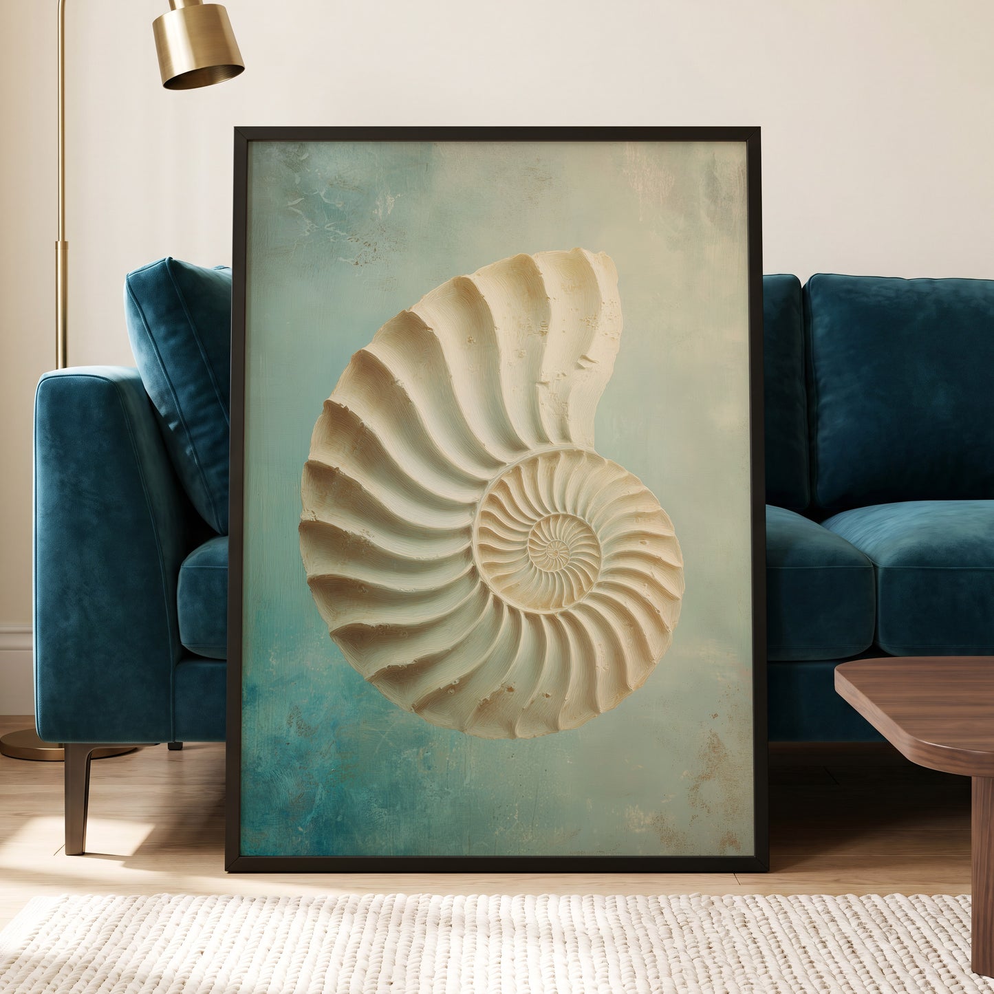 Tidal Ammonite – wall art displayed in a styled interior, gallery view 6