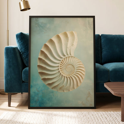Tidal Ammonite – wall art displayed in a styled interior, gallery view 6