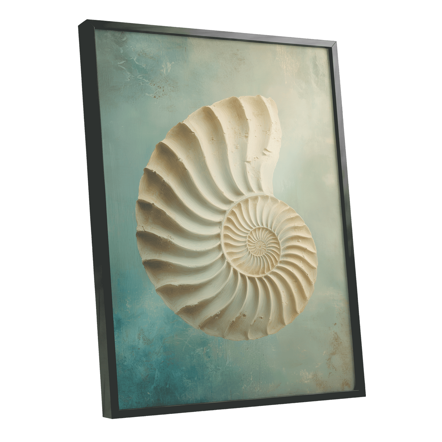Tidal Ammonite – black framed poster option