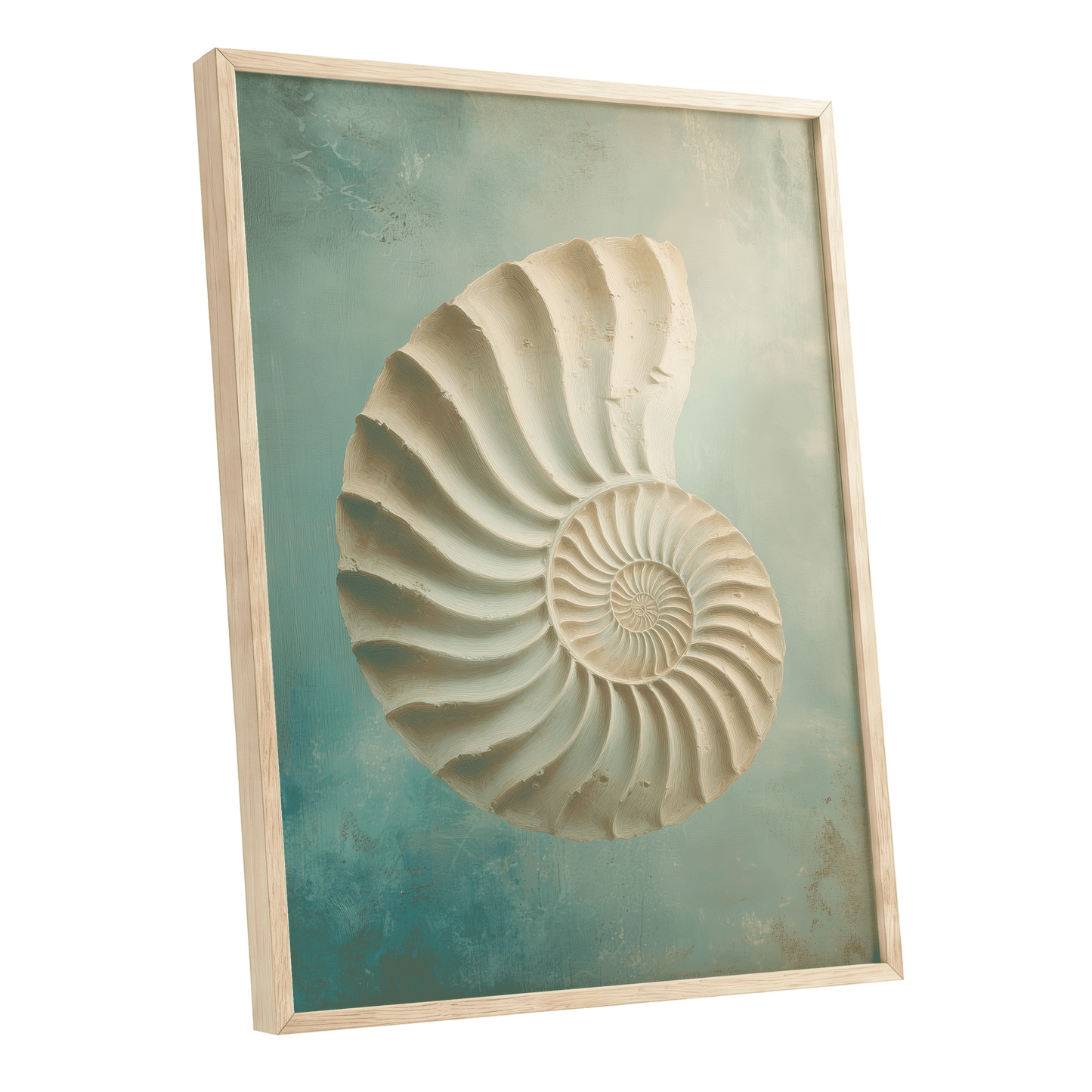 Tidal Ammonite – oak framed poster option