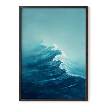Tidal Ascent, blue, green, white nature wall art, front artwork view