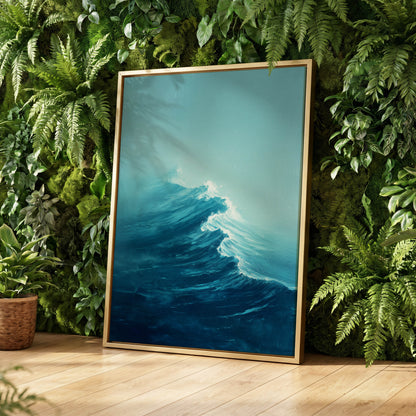 Tidal Ascent, blue, green, white nature wall art displayed in a styled interior, gallery view 4
