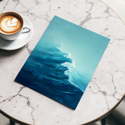 Tidal Ascent, blue, green, white nature wall art displayed in a styled interior, gallery view 5
