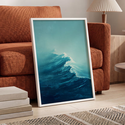 Tidal Ascent, blue, green, white nature wall art displayed in a styled interior, gallery view 6