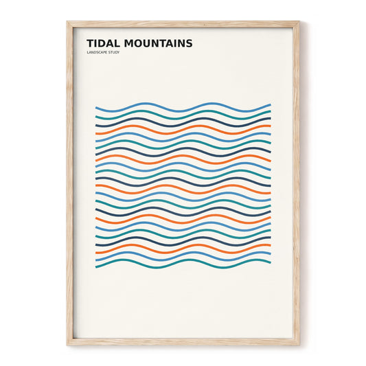 Tidal Contours, beige, blue, green nature wall art, front artwork view