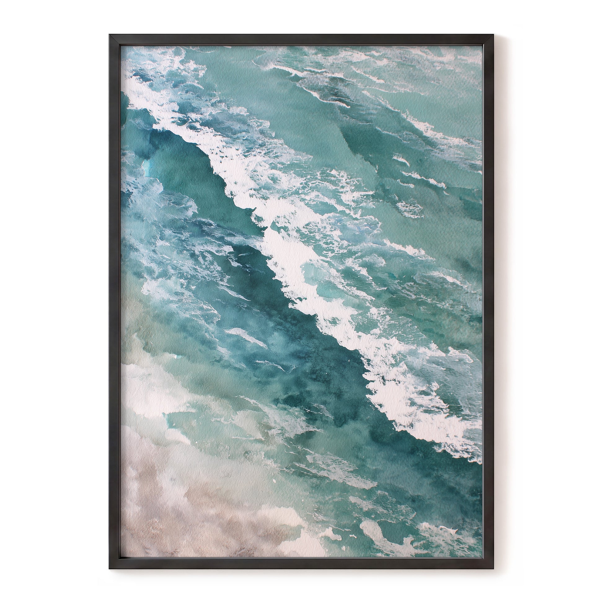 Tidal Drift, blue, green, white nature wall art, front artwork view