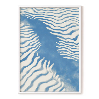 Tidal Drift, blue, beige, white nature wall art, front artwork view