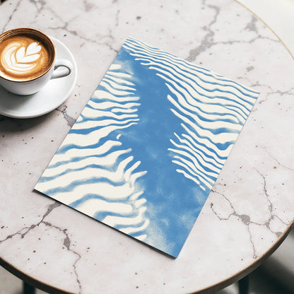 Tidal Drift, blue, beige, white nature wall art displayed in a styled interior, gallery view 5