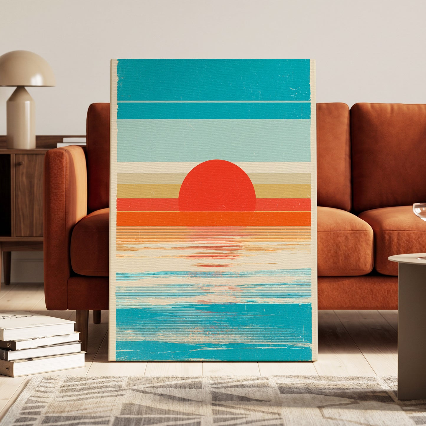 Tidal Ember – canvas wall art in a styled interior, gallery view 1