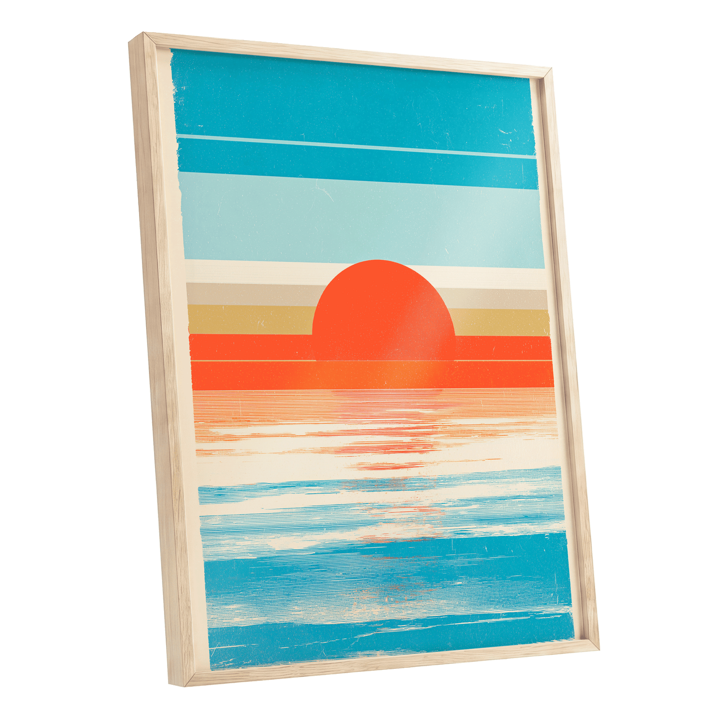 Tidal Ember – oak framed poster option