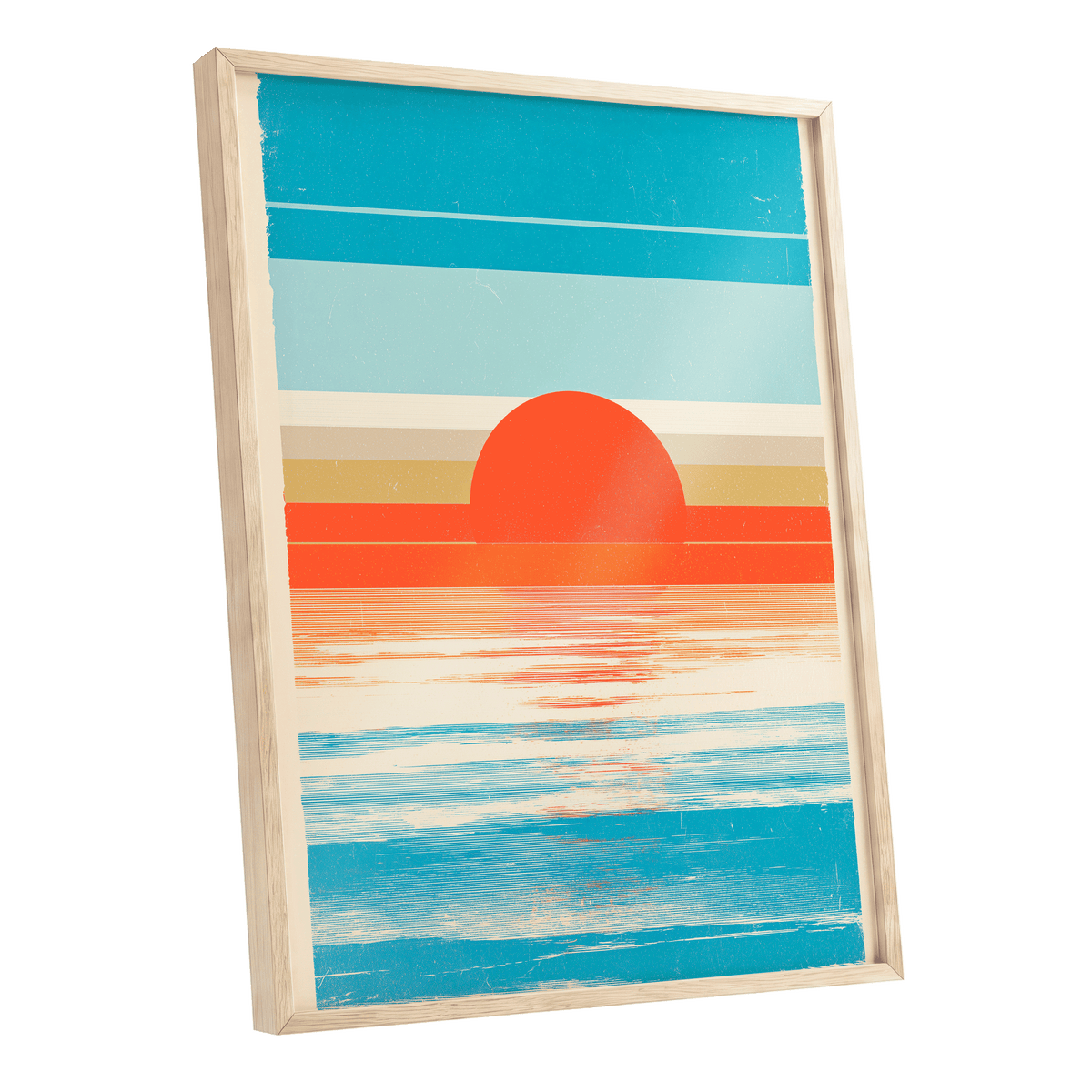 Tidal Ember – oak framed poster option