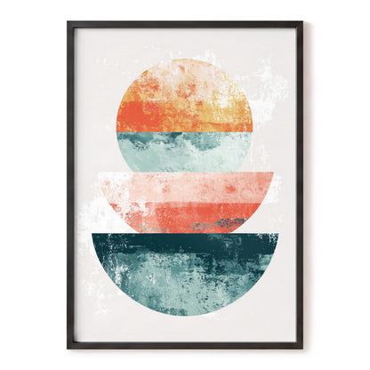 Tidal Equilibrium – beige, orange, pink abstract wall art, front view
