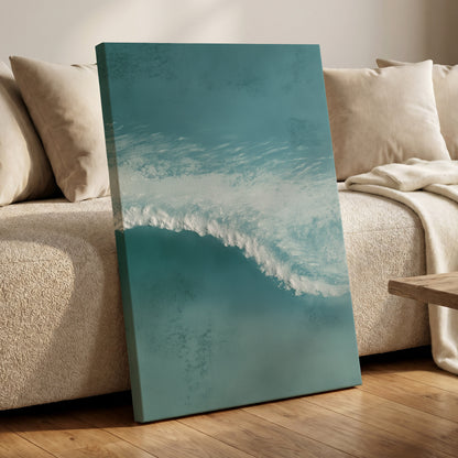 Tidal Hush, blue, green, white nature wall art displayed in a styled interior, gallery view 7