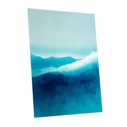 Tidal Quiet, blue, green, white nature wall art shown as a unframed poster wall art print